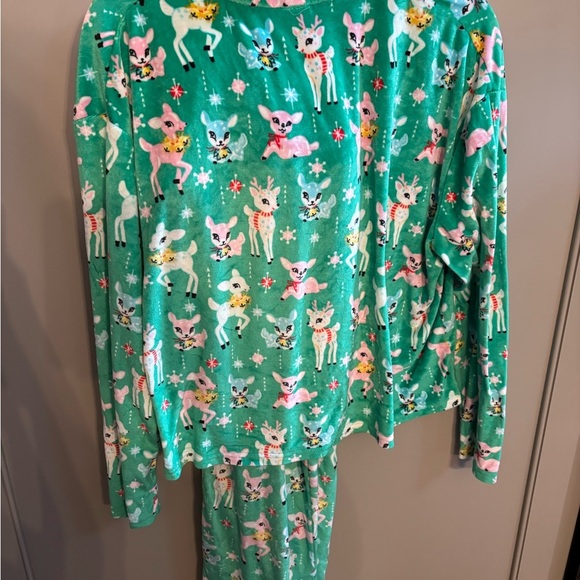 Holiday Time SUPER soft! Vintage Reindeer pajamas sz L 12-14 - Picture 5 of 5